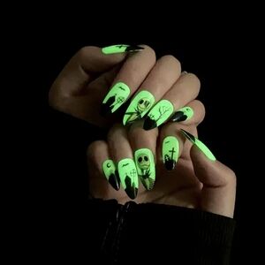 Glow-in-the-Dark Halloween Nail Art